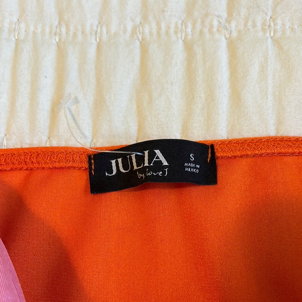 Vibrant Pink and Orange Strapless Tube Top - Picture 2 of 3